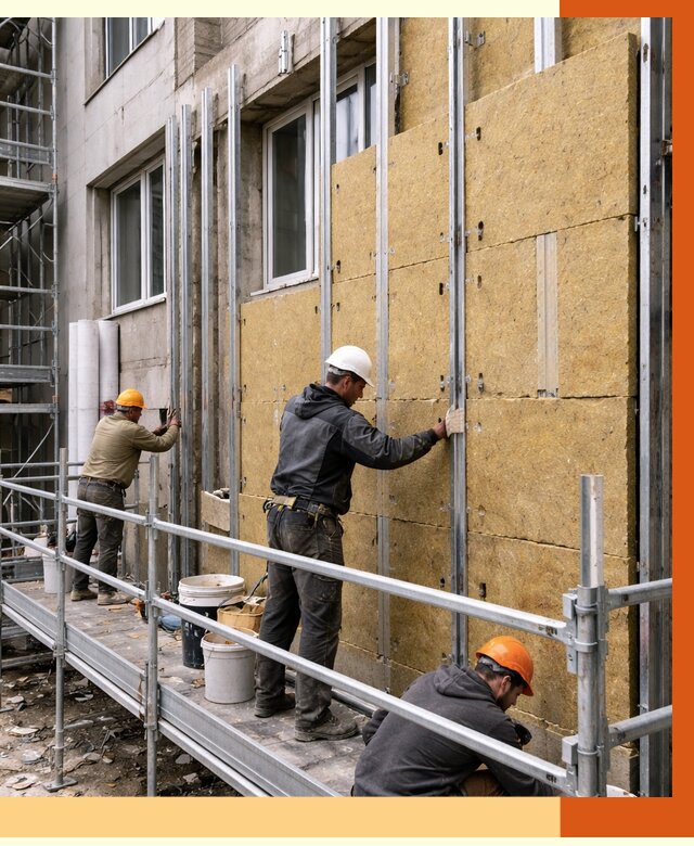 Утепление вентилируемого фасада в Черемхове от 5839 руб/м2 — монтаж и утепление вентфасад | ТепломастерЧрм